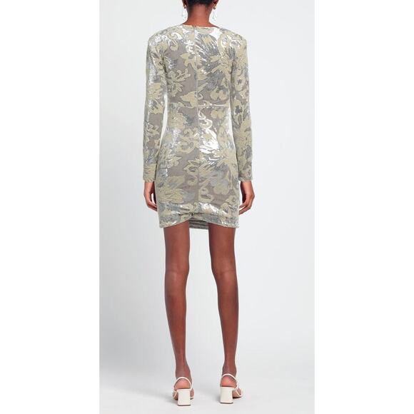 B57 Maje Sheath Mini Dress Womens Small Velvet Sequins  Red Carpet Glam Sparkly - Picture 2 of 9